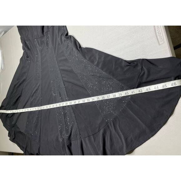 R&M Richards‎ Swing Shimmer Dress Sleeveless Square Neck Pleated Skirt Black 12 - Picture 11 of 11